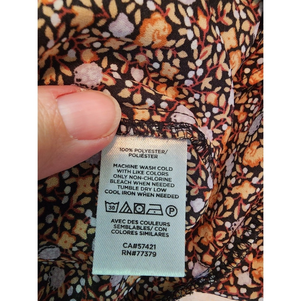 Ann Taylor XL Floral Peplum Blouse Long Sleeve Boho Cottagecore Top Prairie Chic - Picture 4 of 6